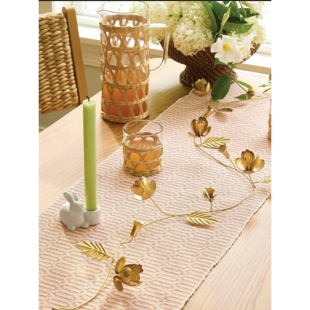 Threshold gold metal botanical Garland
